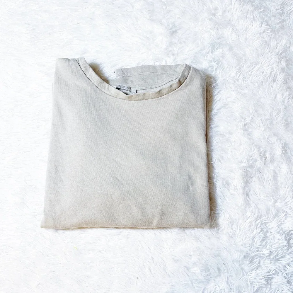 Zara Classic Crewneck Light Sweater Beige Size S